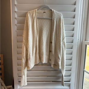 Free People Found My Friend Cream Cardigan